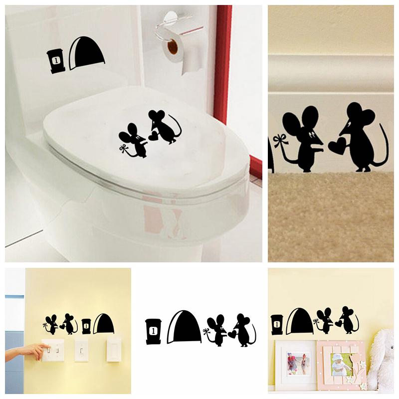 Cute Mouse Hole Vinyl Mural Wall Art Sticker Decals Kids Nursery Room Home Decor