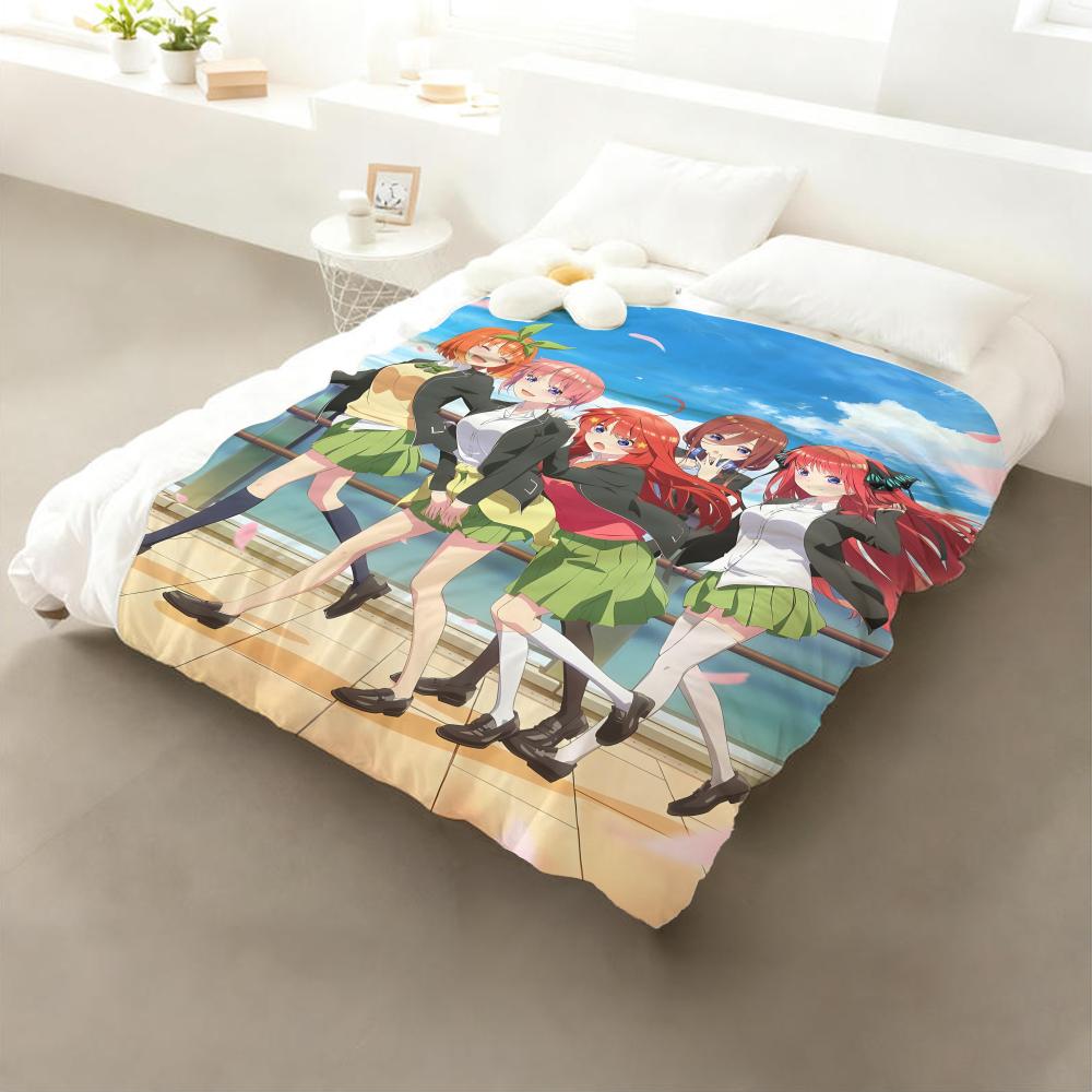 Anime The Quintessential Quintuplets Throw Flannel Throw Blanket: Soft Kid-Friendly Warm Anti-Static All Season Washable Couch