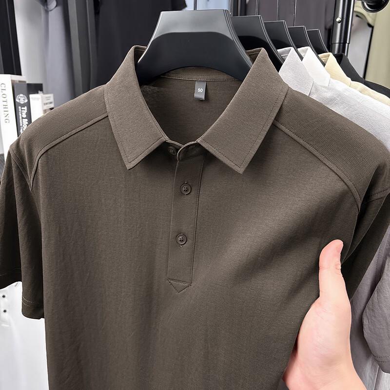 Men's Solid Color Business Casual Short Sleeve Polo Shirt YTMTST7146