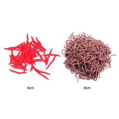 50 Stück Roter Wurm Weichköder Regenwurm Angeln Gummi Köder Garnele Barsch Karpfen Zubehör Künstliches Zubehör Gadgets Zubehör