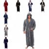 Cozy Long Sleeve Hooded Bathrobe For Autumn And Winter Homewear In Multiple Colors