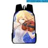 Classic Popular Your lie in April Notebook Backpacks pupil School Bags 3D Print Oxford Waterproof Boys/Girls Laptop Backpacks