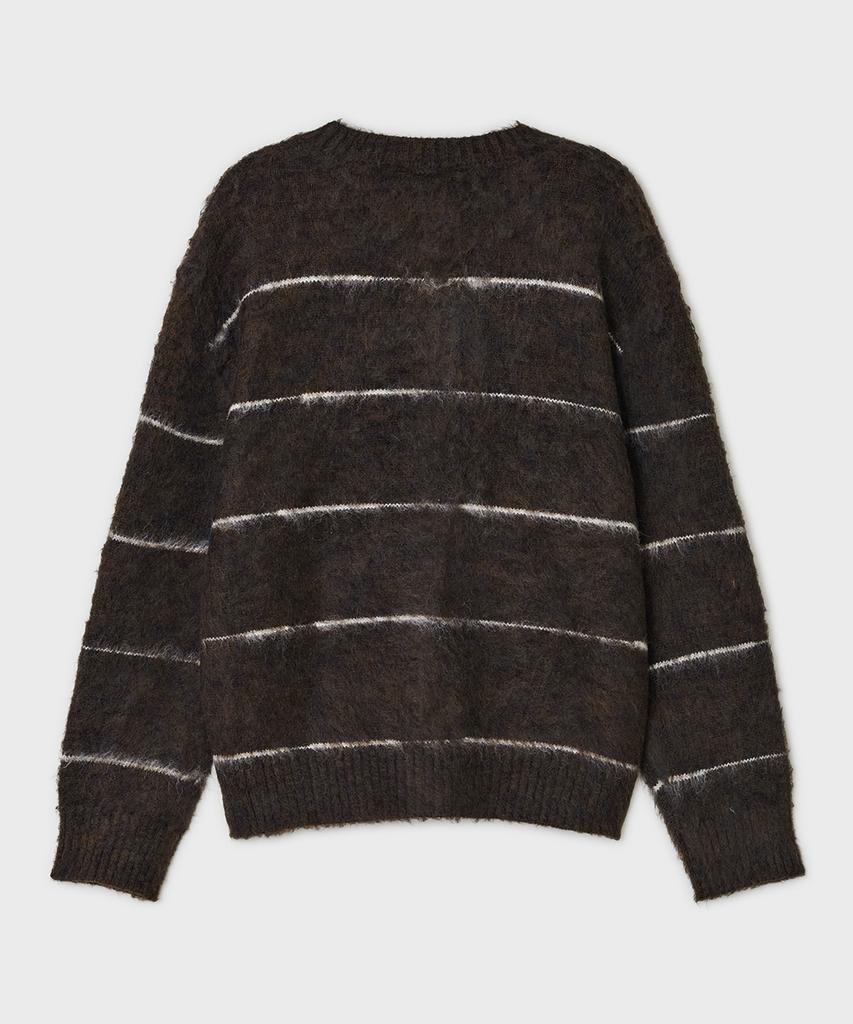 Belier Brushed Tom Cardigan - Brown Stripe
