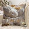 Buddha And For Lotus Print Pillowcase, Soft And Smooth-Touch Polyester Short Plush Fabric, Single-Sided Printed Pattern,