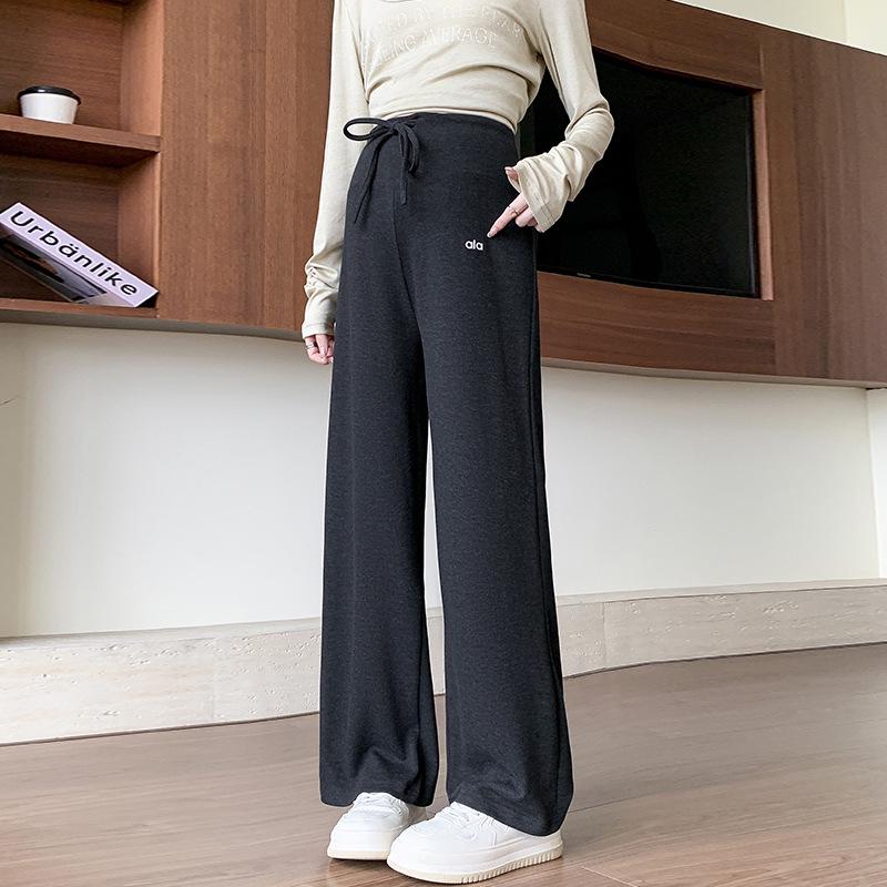 

Maternity Wide-Leg Pants: Spring/Autumn, Plus Size, Casual, Straight Leg, No Belly Support, Comfortable Fit XL чорний