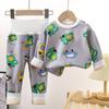 Baby Thermal Underwear Set With Cartoon Print High-Waist Warm Milk Silk Pajamas Toddlers 1-3 Years