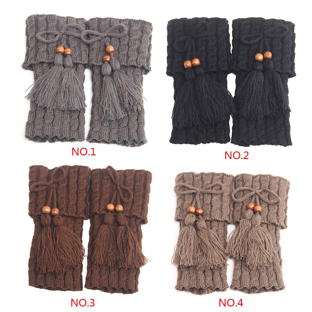 Women's Winter Warm Trim Leg Warmers Socks Crochet Knitted Boot Cuffs Toppers