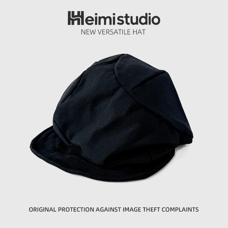 

25 Ранняя осень новая модель кепка газетчика ниша ветер большая окружность головы осенняя солнцезащитная шляпа женская M（56-58cm） чёрный