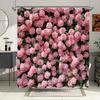 Cortina de Ducha Romántica de Rosas Rosas - Impermeable, Resistente al Moho con Exuberante Diseño Floral para una Decoración de Baño Suave y Elegante