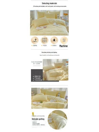 Girls' Heart Bubble Gauze Winter Dorm Bedding - Four-Piece Set