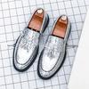 Men's European & American Formal Large Size Patent Leather Tassel Loafers