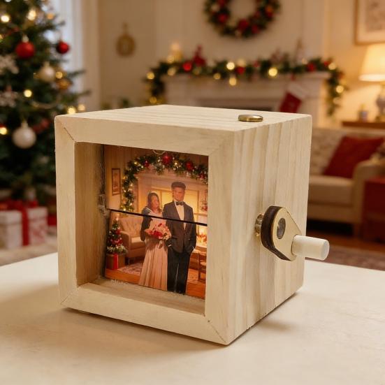 Custom Flip Photo Box Personalized Photo Flipbook Frame Animation Machine Mechanical Hand-crank Picture Flipper