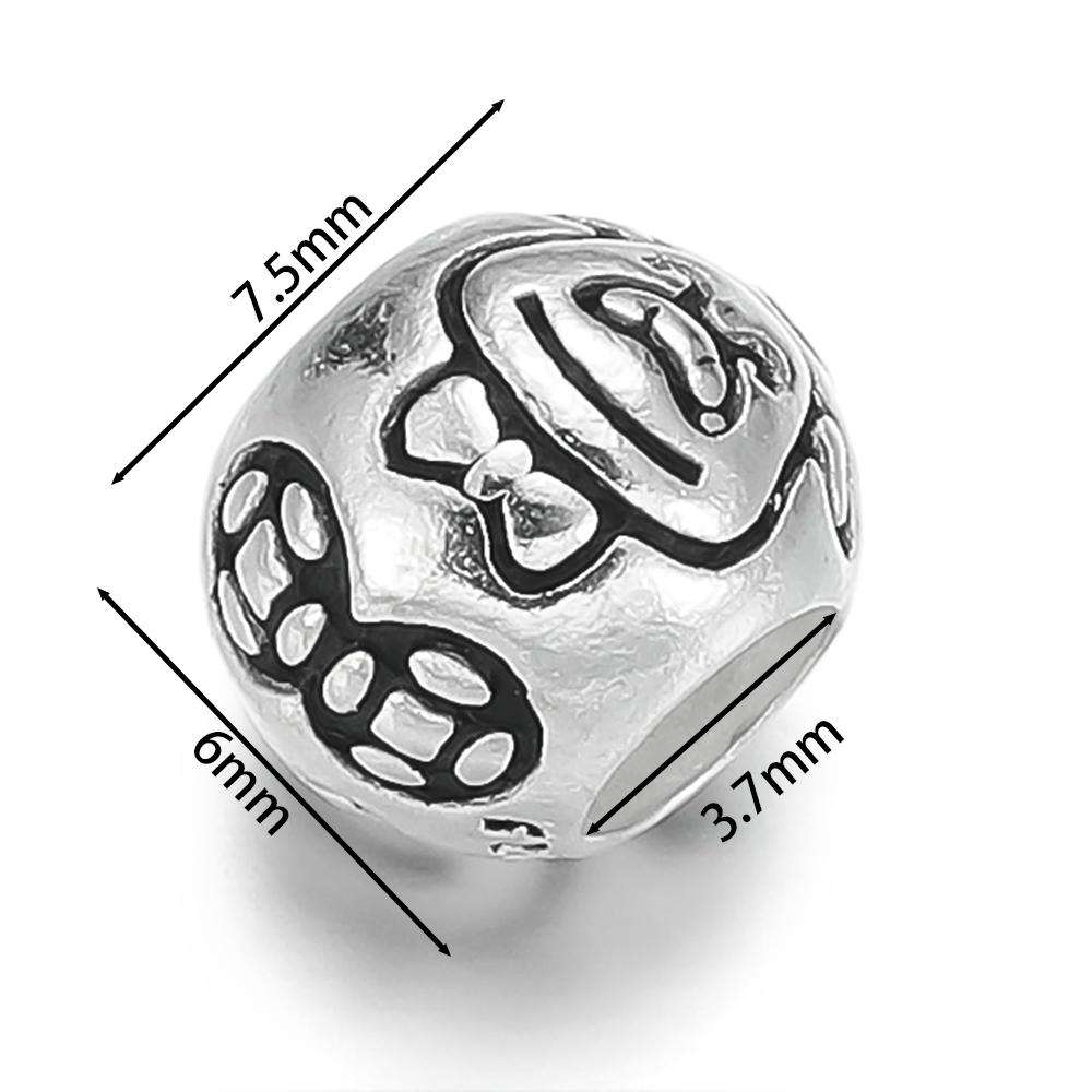 1pcs/lot 925 Sterling Silver Various Shape Silver Color Beads For DIY Jewelry Necklace Bracelets Making Supplies Accessories