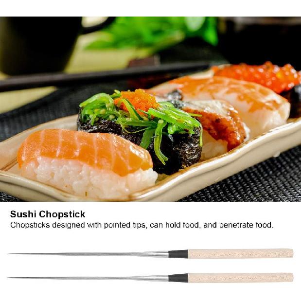 Sushi Chopsticks, Extra Long Metal Chopsticks Japanese Cooking Chopsticks Sushi Chef Traditional Garnishing Plating Tweezers (S 11in)