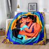 1pz Principessa Disney Jasmine & Aladdin Storia d'Amore Romantica Coperta Plaid Decorazione per la Casa, Esterno, Idea Regalo, Plaid in Flanella, Camera da Letto, Soggiorno