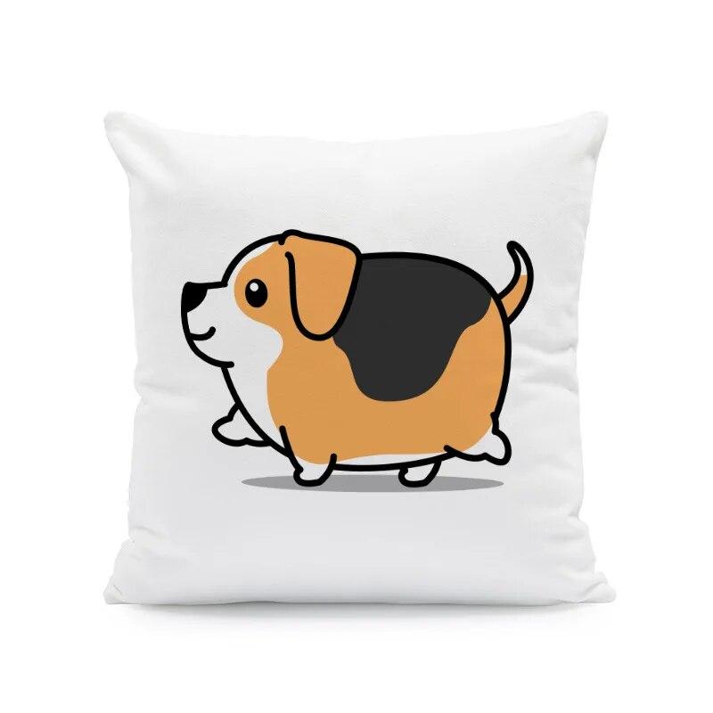 Față de pernă Corgi amuzant Cadou de zi de naștere Husă de pernă de canapea imprimată acasă Lenjerie de pat pentru mașină