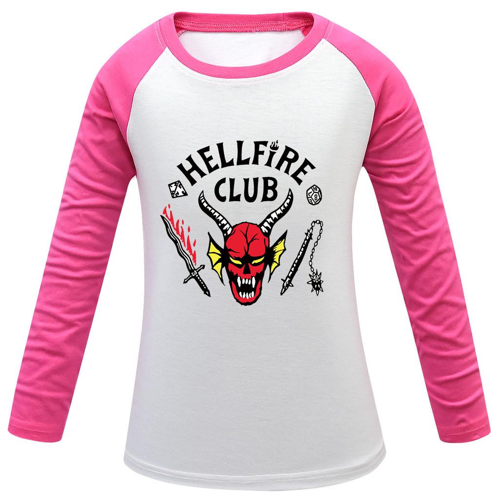 Unique Apparel Kinderen Stranger Things Hellfire Bedrukt T-shirt Lange Mouwen 130cm