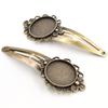 5pcs 20mm 18mm 18x25mm Inner Size Round/Oval Copper Material Hairpin Hair Clips Hairpin Base Setting Cabochon Cameo 