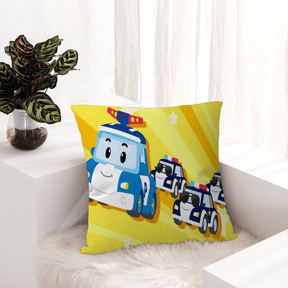 

Робокар Полі Персоналізовані Картинка Текст Домашні Декоративні Подушки Побутові Подарунки 45x45см 12x12Inch