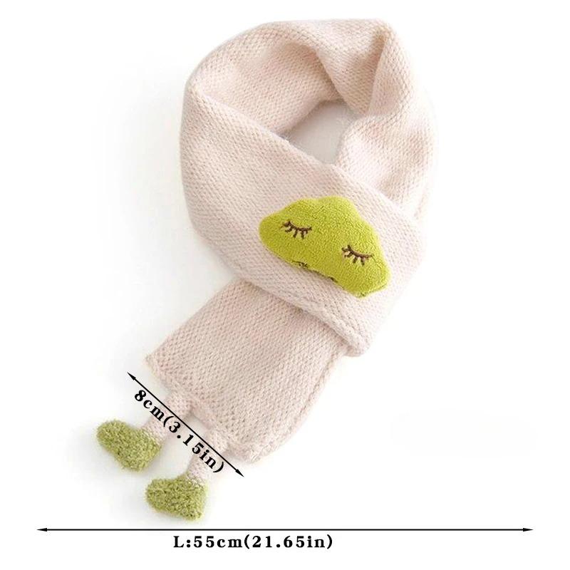 Cute 3D Cloud Doll Knitted Scarf For Kids Winter Warm Neck Warmer For Boys Girls Age 1-5 Years