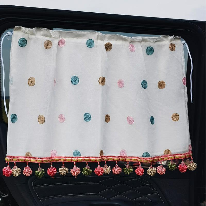 

70x45 см универсальная автомобильная занавеска с кружевом, вышитыми цветами, солнцезащитный козырек для бокового окна автомобиля, защита от ультрафиолета для детей, путешествий на открытом воздухе