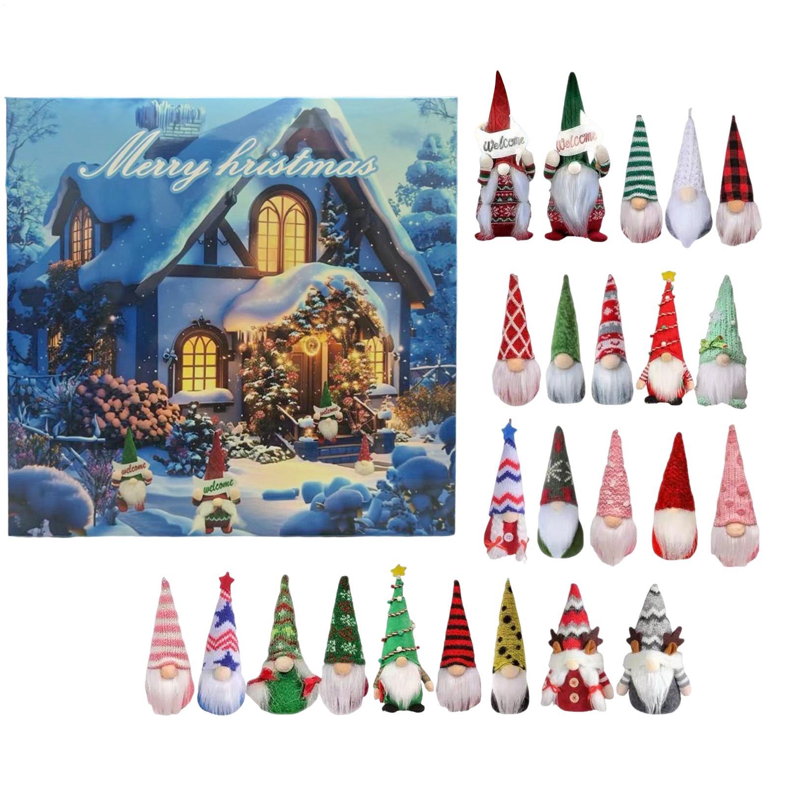 2025 Christmas Dwarf Advent Calendar 24 Days Christmas Dwarf Advent Countdown Calendar Gnome Doll Collection Toy Doll Gifts 21x4.5cm
