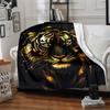 1pc Tiger Print Soft & Warm Polyester Knit Blanket, Digital Printed, All-Season Throw for Napping, Traveling, Sofa yy250906005