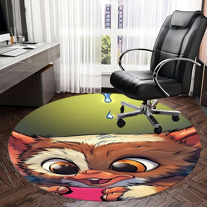 Gizmo,Mogwai Chair mat Round Rug Office carpet, Machine Washable, Non slip, Suitable for Living Rooms, Bedrooms