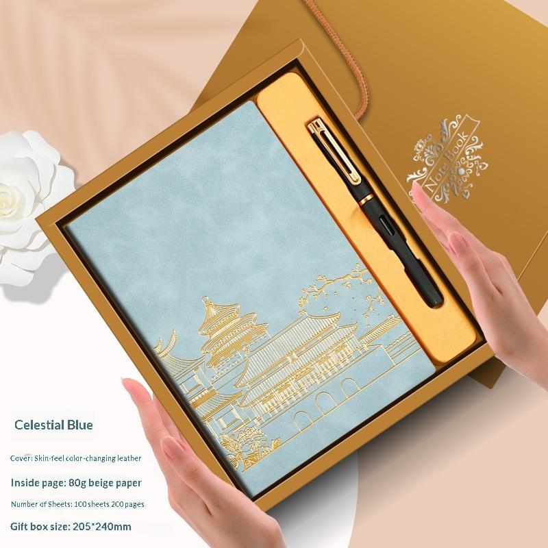 High-Value National Tide A5 Notebook Gift Box Set 2026 To Send Students Souvenirs National Style Soft Leather Notebook