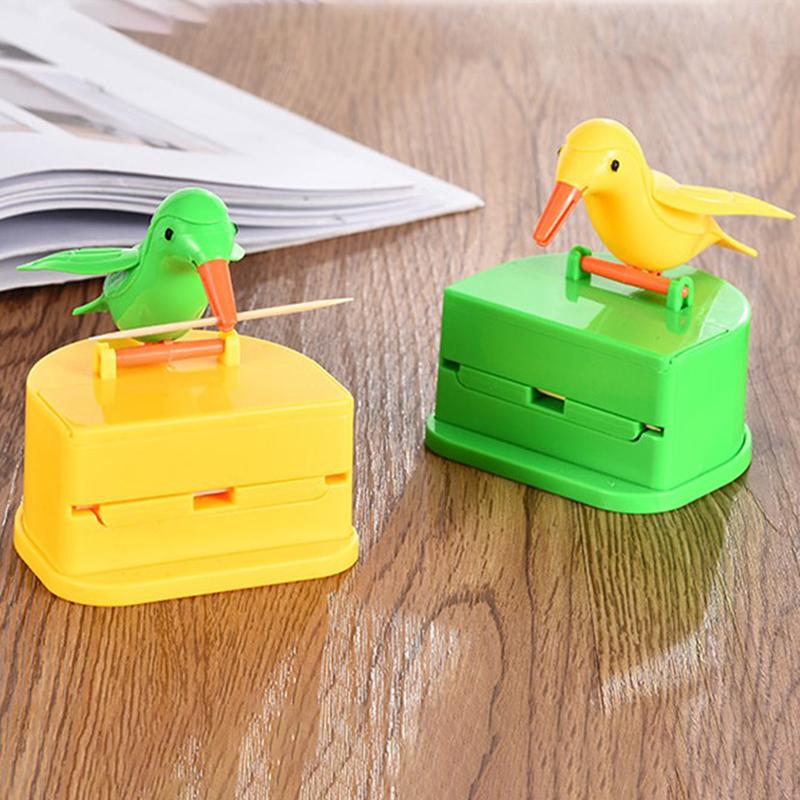 1Pc Creative Cute Toothpick  Automatic Bird Toothpick Box