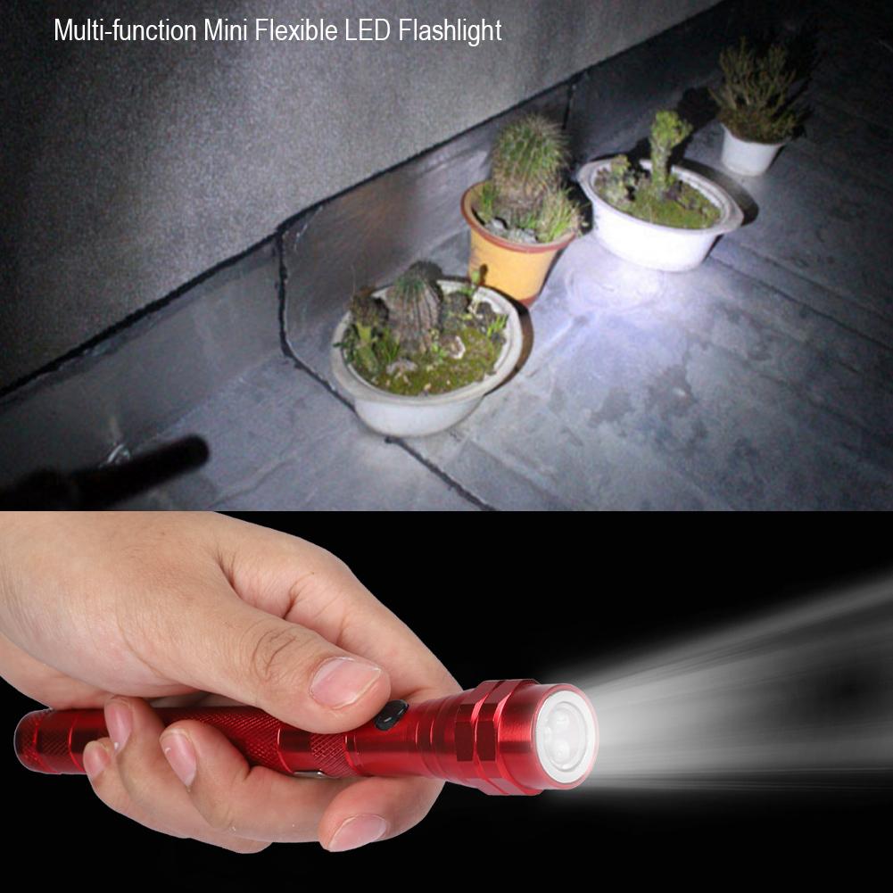 Multi Function Mini Flexible Telescopic LED Flashlight Rotatable Torch with Magnetic End