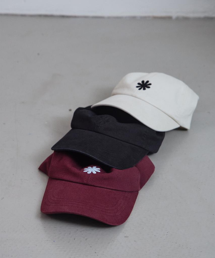 Olai [Unisex Big Size Small Fit] Washed Cotton Logo Ball Cap_All Black