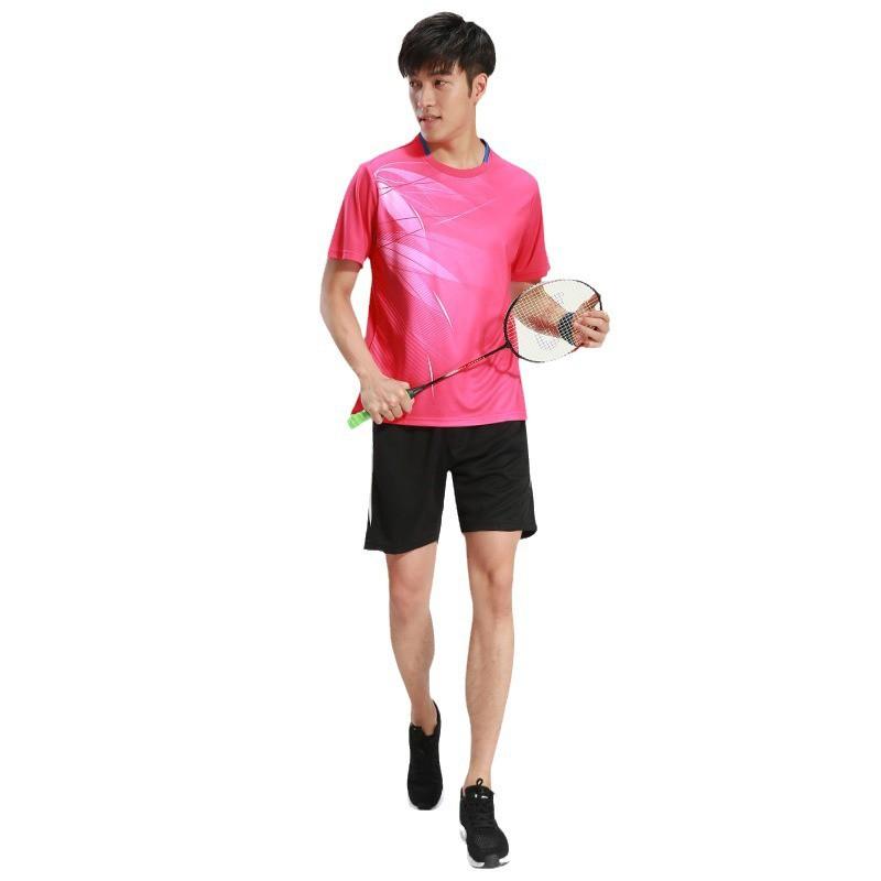 Unisex Badminton Tennis Short Sleeve Sport Shirt Kids Adults Training Athletic Top