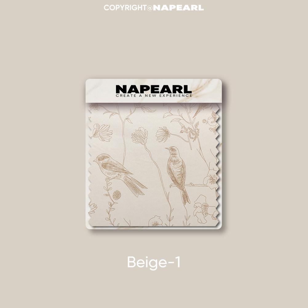 1 stk NAPEARL Fransk Retro High-end Beige Trykte Gardiner Full Mørkleggingsgardiner for Soverom Stue Balkongvindu for Hjemmedekor
