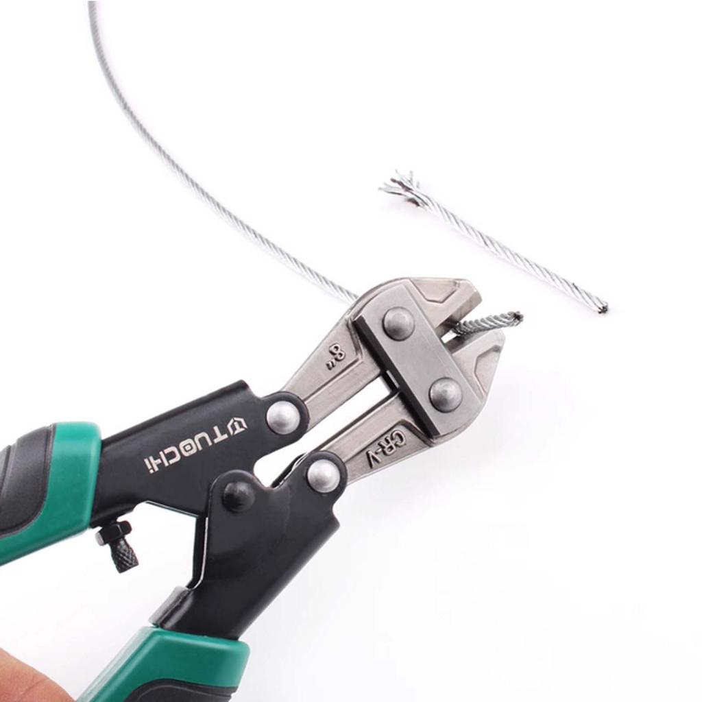 8 Inch Manual Bolt Cutter, Eagle Nose Steel Bar Pliers Wire Rope Cutting Scissors, Max Opening 6mm