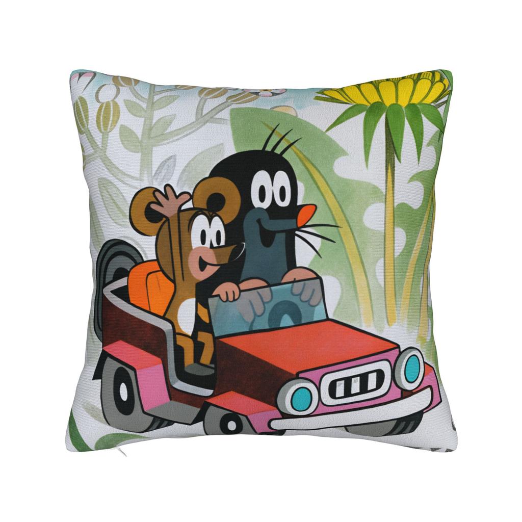 Pillow Case Cute The Little Mole art Soft  Pillow Cover For Sofa Bedroom Home Decor Funny Pillowcases