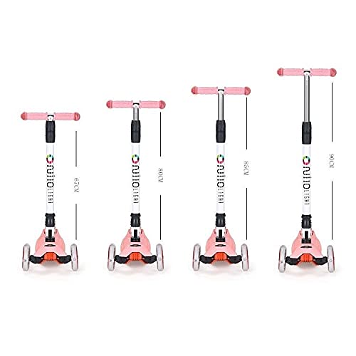 Ny Typ, Tvåfärgad Hopfällbar Sparkcykel för Barn, 3-hjulig med Broms, Lätt att Åka, Barnens Sparkcykel, Ljusande Leksak (Ljusblå)