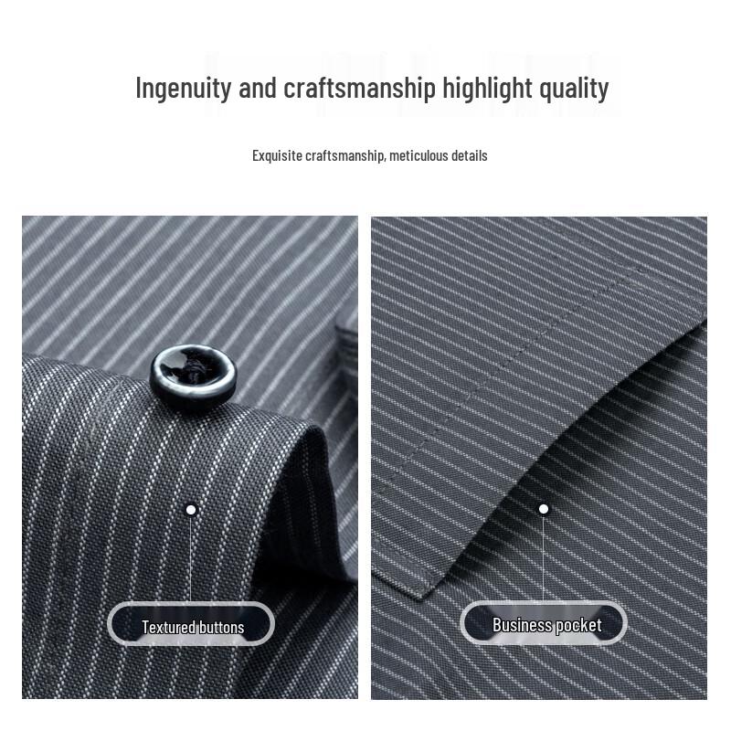 Romons Men's Business Casual Striped Shirt