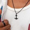 PIG & HEN Anchor Necklace - Black X Black