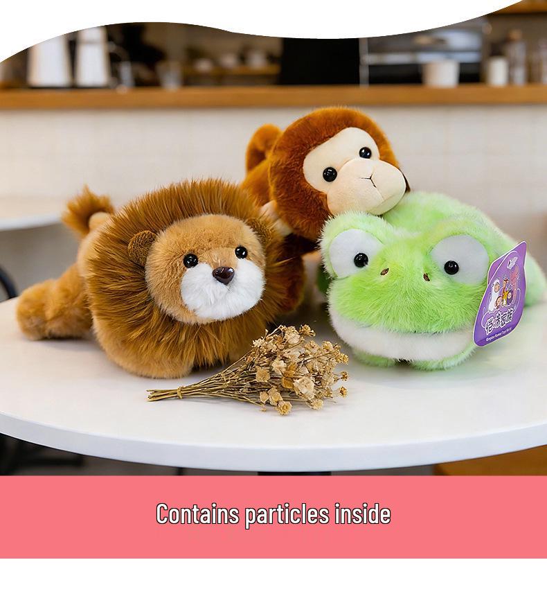 Adorable Three-Pose Animal Figurines: Plush Panda, Raccoon Doll, Desktop Companion