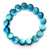 [GOLD STONE] Glowing Hateruma Blue Firefly Glass 12mm Bracelet from Hateruma Island, Okinawa, Inner Diameter: Approx. 19cm