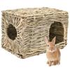Pets Hamster Foldable Handmade Hideaway Comfortable Summer Hay Hut Chew Toys Rabbit House Grass Bed