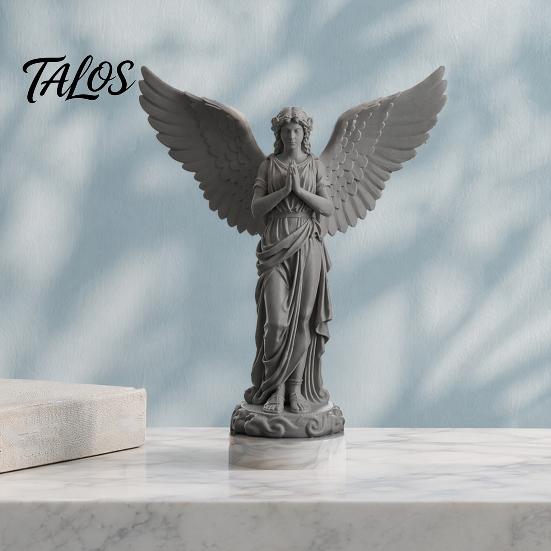 Shelf Angel Figurine 3D Printed Praying Figurine, Retro Guardian Angle Statue, Winged Women Decoration Artistic for Home Office, Housewarming