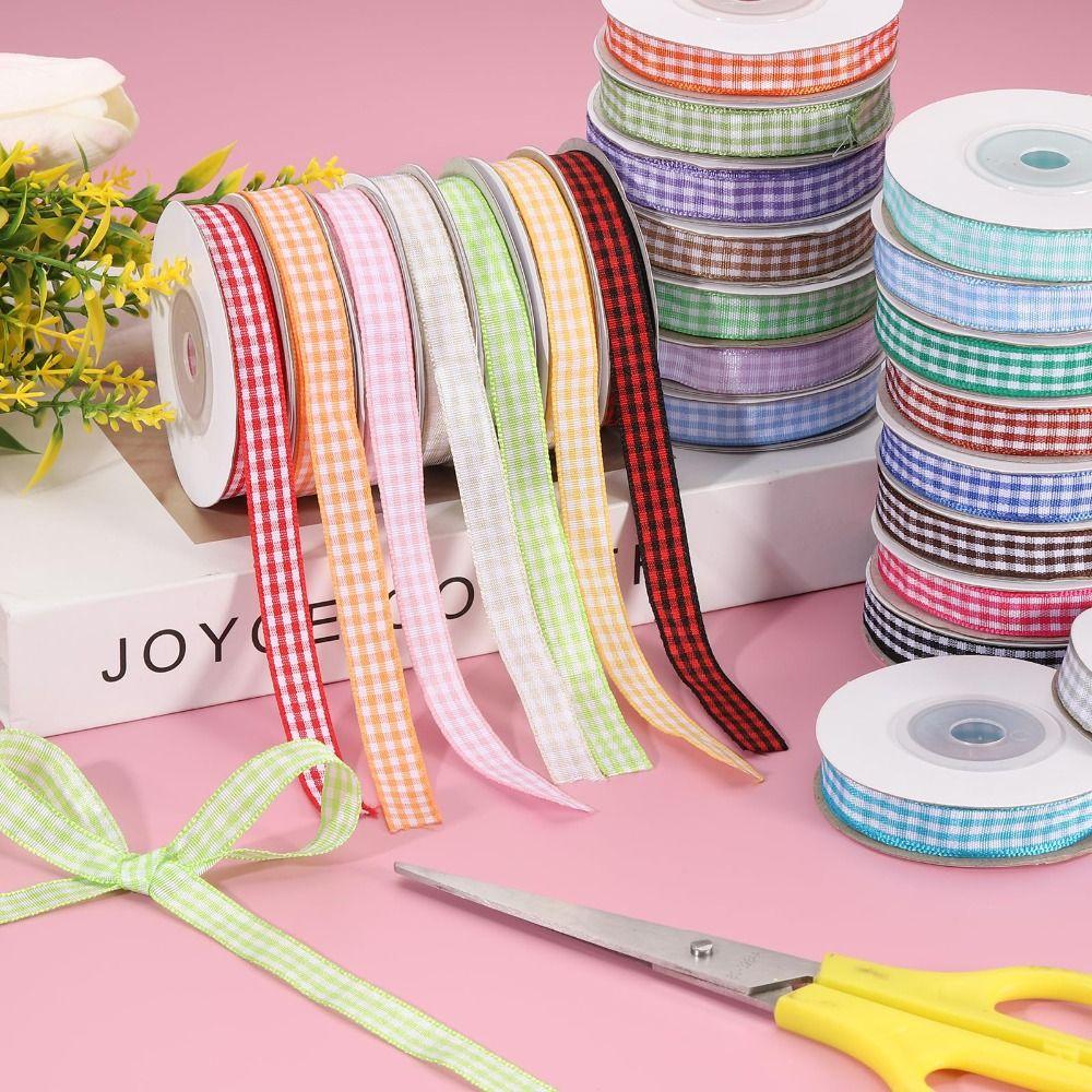 50yardový návitek saténové stuhy 2CM kostkované stuhy Nová kostkovaná stuha Balení Ozdoba na párty