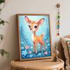 Disney Cute Fawn Forest Flowers Digital Oil Painting Art Kit Hand Painted Home Decor