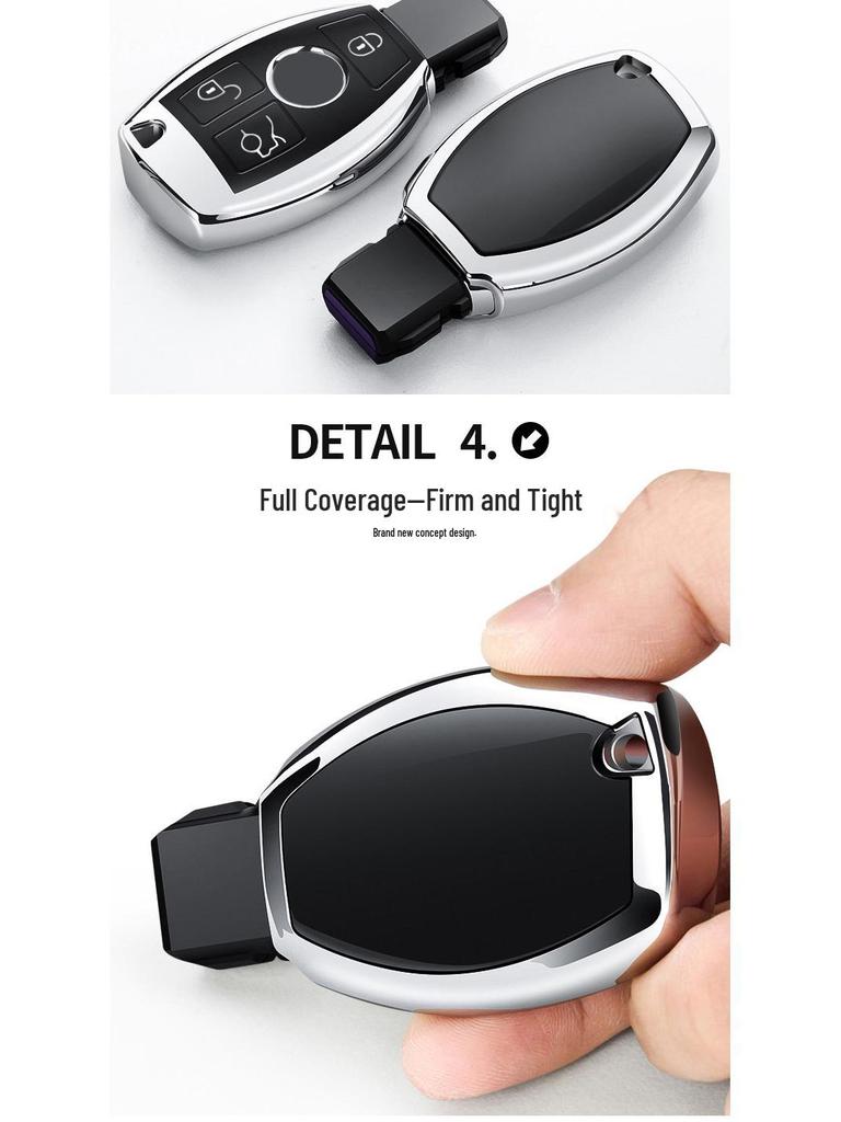 Mercedes-Benz Key Cover for C-Class/C200L/GLC260/GLK300 - TPU Silicone Protective Shell with Buckle