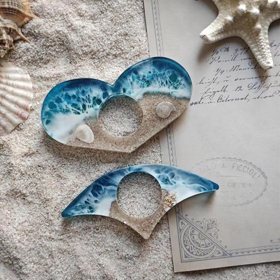 

Ocean Beach Book Page Holder Handcrafted Thumb Ring Page Holder Resin Coastal Reading Accessories Gift for Book Lovers Literary Teachers B