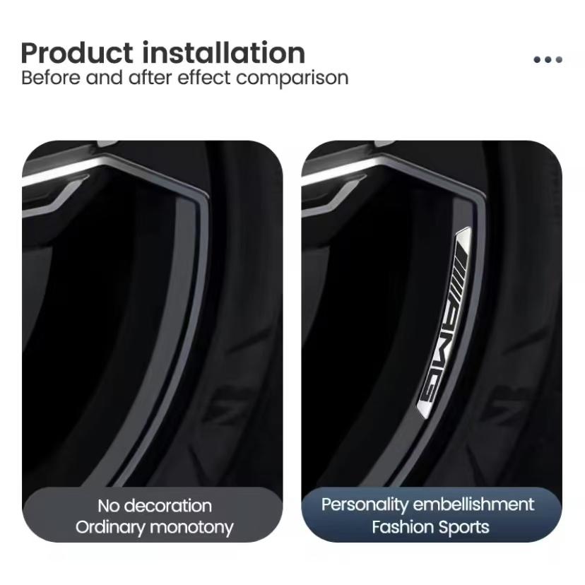 4Pc Auto Wheel Hub Badge Tire Rim Stickers Accessories Car Styling for Mercedes Benz AMG W204 W124 W210 W205 W211 W203 W212 W211