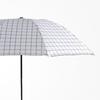 Portable Umbrella Tri Fold 8 Ribs Rain Sun Dual Use Windproof Foldable Plaid Pattern Umbrella for Outdoor Travel White