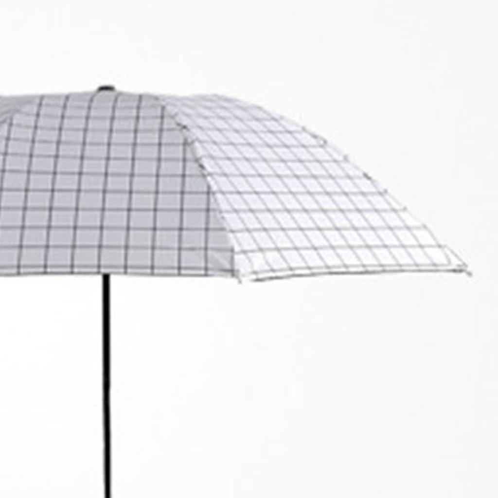 Portable Umbrella Tri Fold 8 Ribs Rain Sun Dual Use Windproof Foldable Plaid Pattern Umbrella for Outdoor Travel White